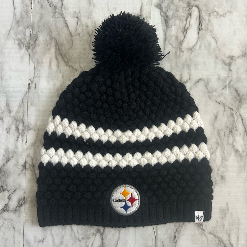 47 Brand | women’s knit Pittsburgh Steelers NFL beanie with pom pom on top